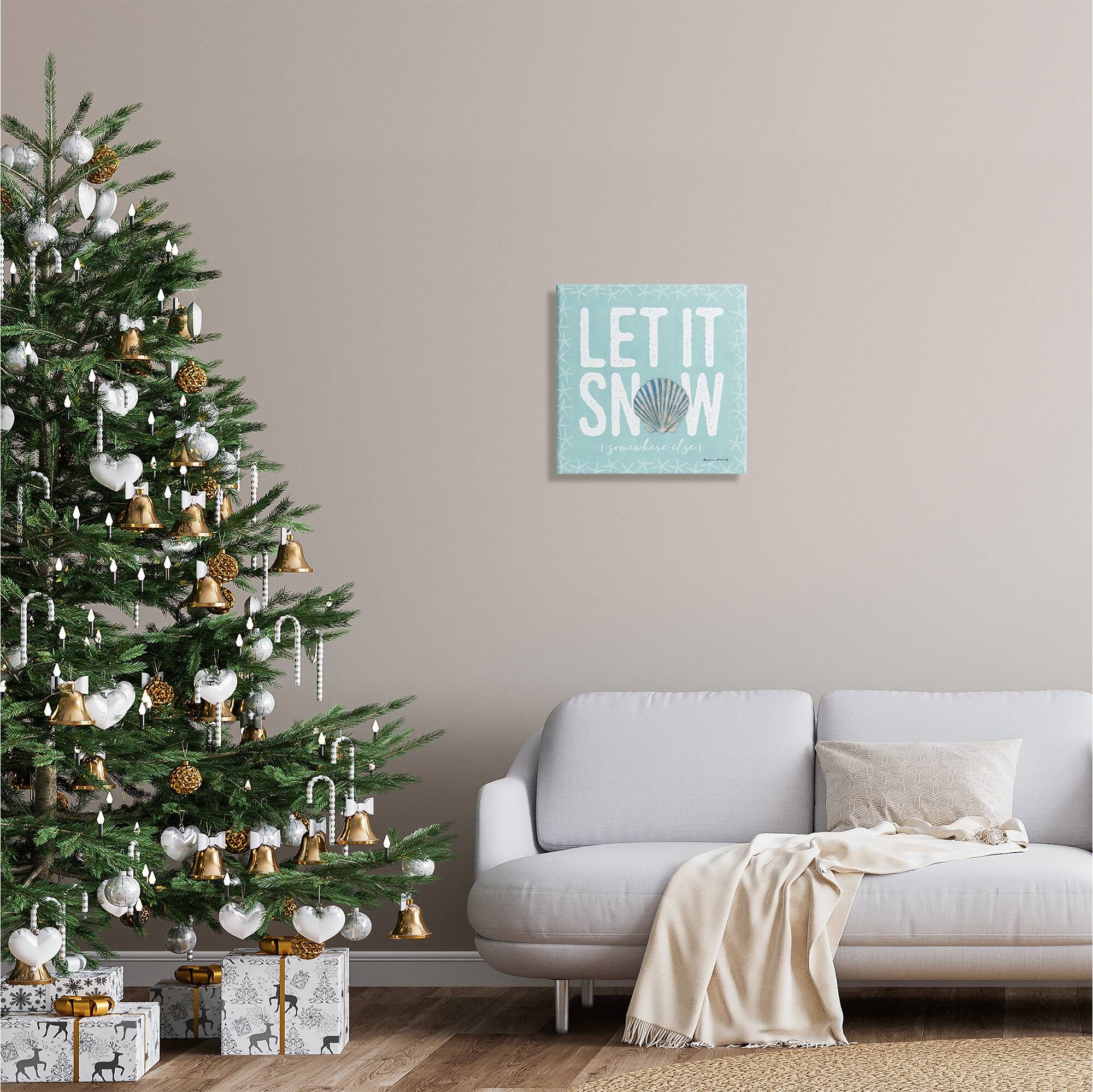 Stupell Industries Let It Snow Somewhere Else Holiday Canvas Wall Art